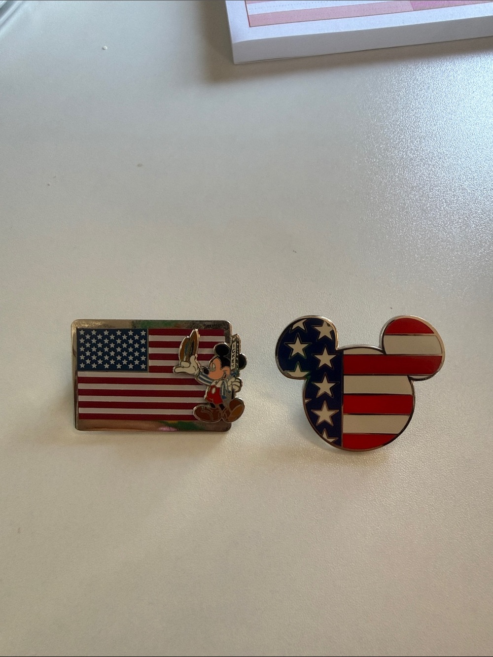 Disney Mickey American Flag Pins - set of 2